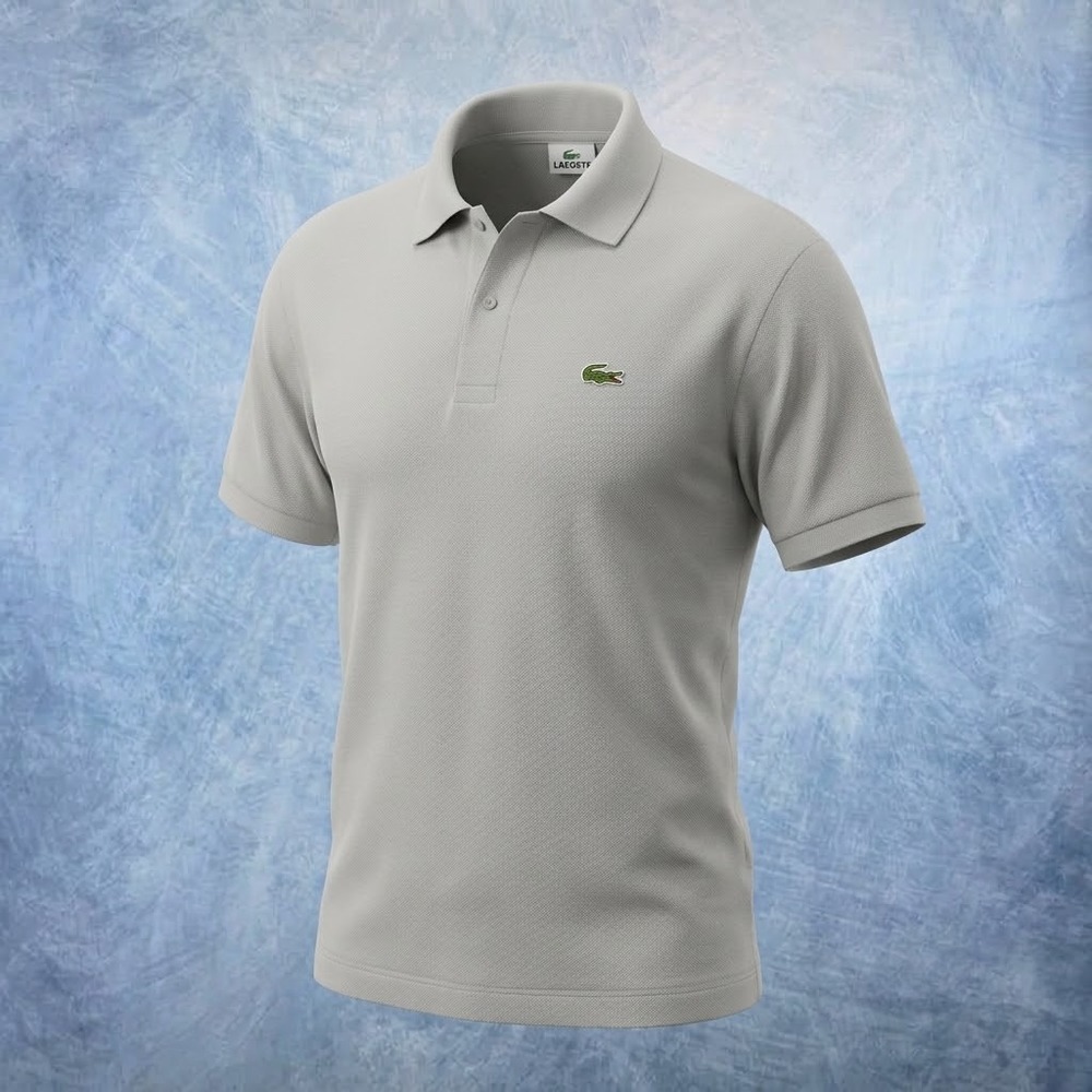 Lacoste Mens Short Sleeve Pique Polo Shirt Light Grey Size 7 XL 5191L